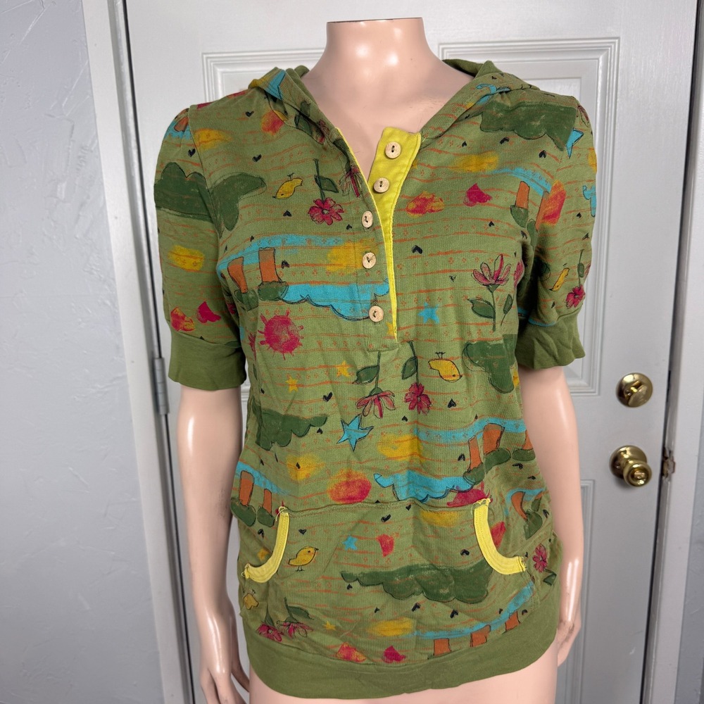 Vintage Y2K Heritage 1981 Shirt Small Cotton Hooded Baby Novelty Bird BB20